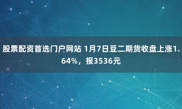股票配资首选门户网站 1月7日豆二期货收盘上涨1.64%，报3536元